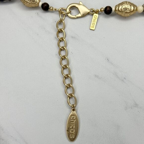 Chico's Collectibles Chunky Beaded Gold Tone Statement Necklace ✨ - Picture 3 of 12